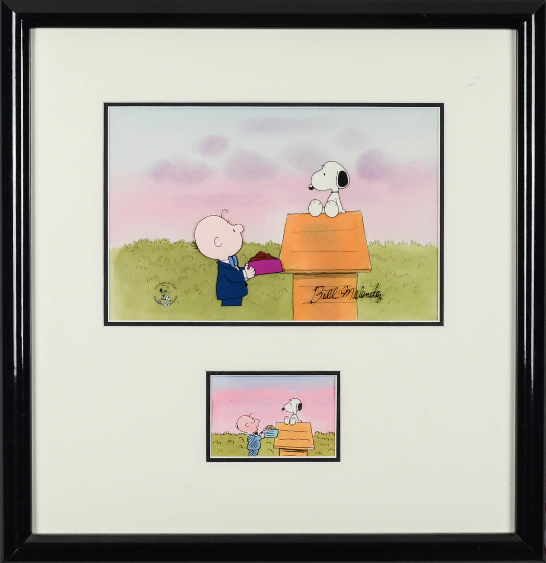 Charlie Brown and Snoopy Hand Painted Cel & water Color